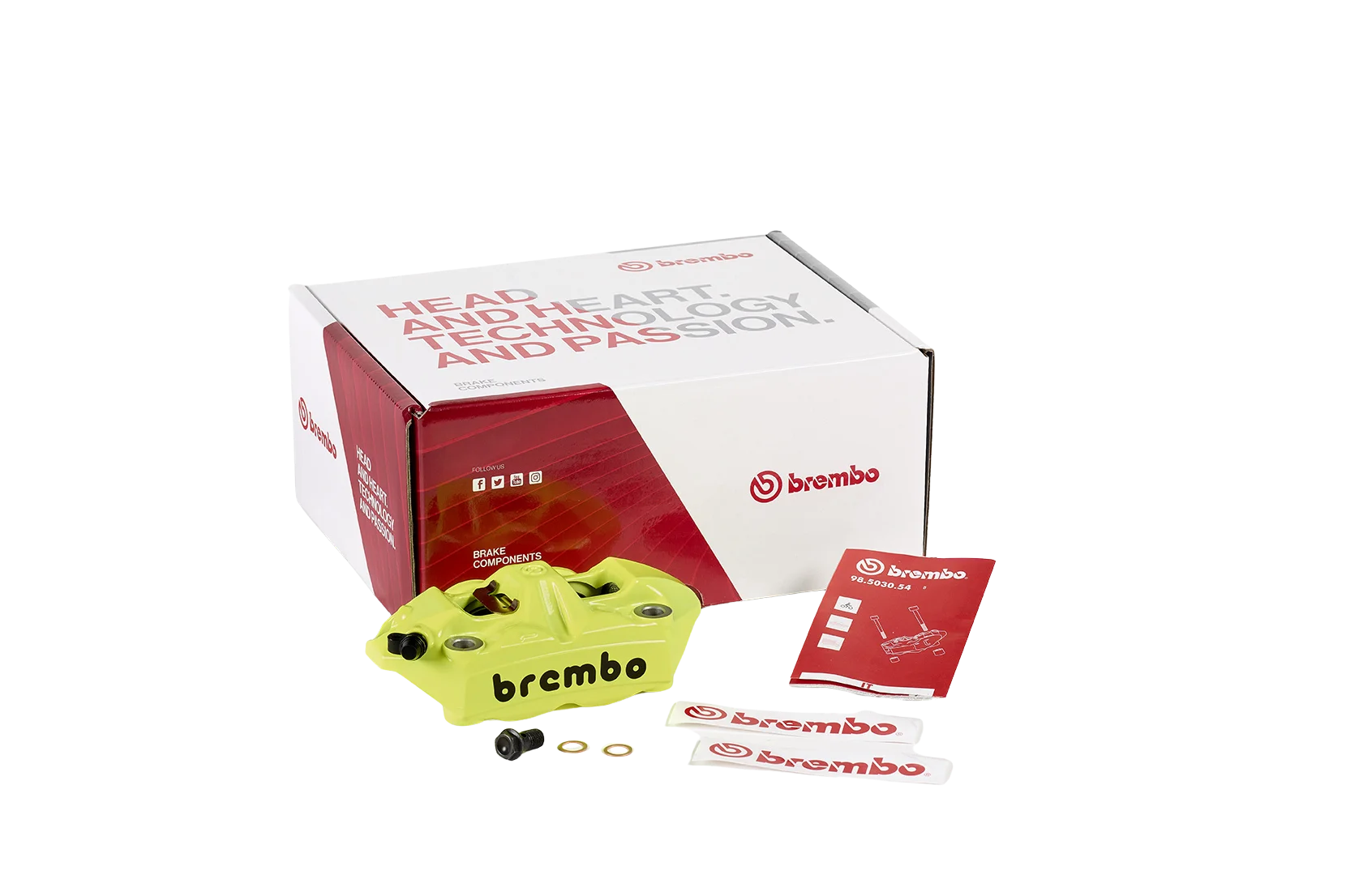 Etrier Brembo M4 Racing Monobloc 100mm Jaune/Noir - Yamaha T-MAX 530 - Miniature 2