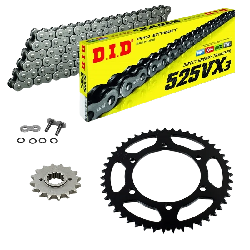 Kit chaîne super-renforcé DID/JT 525ZVM-X2 16/45 - Yamaha Tracer 900 GT