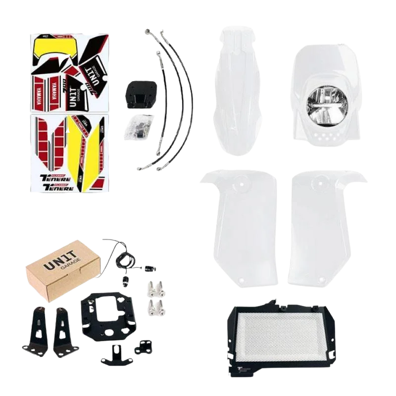 Kit carénage Dakar Rétro Blanc UNIT GARAGE - Yamaha Ténéré 700 - Image 1